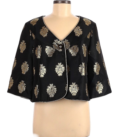 Sera B Jackets & Blazers - Sera B 100% Silk Oriental style Embossed cropped Blazer vintage made in USA